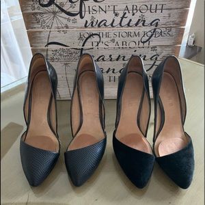 2 pair LAMB silver heeled stilettos Sold Seperate